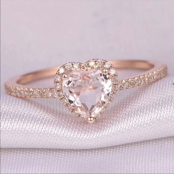 Jewelry - Heart ring rose gold cubic zirconia stone love jewelry